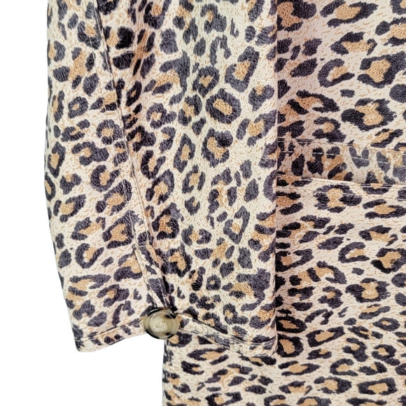 Atelier by B. Thomas Reversable Leather Animal Cheetah Print Fashion Jacket S - Picture 5 of 12